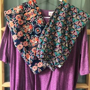 XXS Irma tunic w/ 2 pairs OS leggings Lularoe